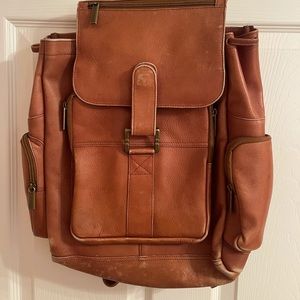 Real leather brown backpack
